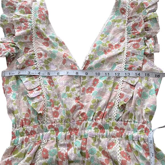 Love The Label Ines Floral Ivory Tiered Ruffle Mini Dress Size S - Picture 14 of 15